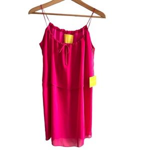 Aaron Ashe fuchsia mini slip dress or blouse, NWT